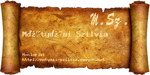 Mátyási Szilvia névjegykártya