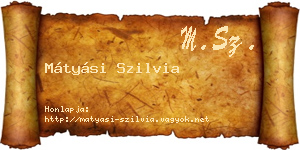 Mátyási Szilvia névjegykártya